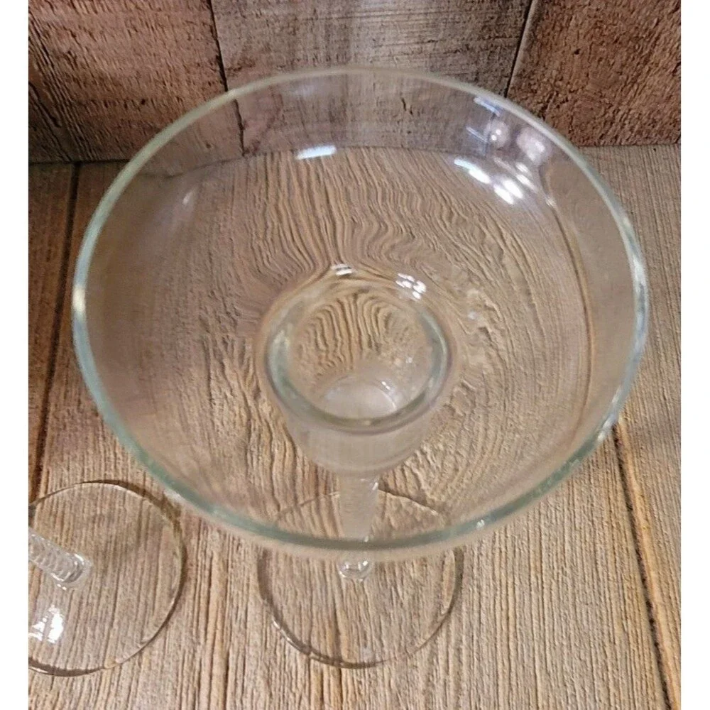 Romanian.  Hand Blown Clear Candle Holders. Party Lite
